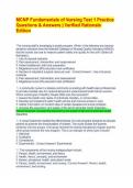MCNP Fundamentals of Nursing Test 1 Practice Questions & Answers &vert; Verified Rationale Edition