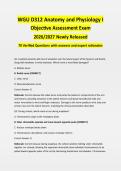 WGU D312 Anatomy and Physiology I Objective Assessment Exam  2026&sol;2027 &vert; Newly Released &vert;ACTUAL EXAM&vert; 70 Q&A with Expert Rationales &vert; Guaranteed Pass - A&plus; Graded&NewLine;&NewLine;