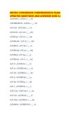 METRIC CONVERSION COMPREHENSIVE EXAM UPDATED QUESTIONS AND ANSWERS SURE A&period;pd