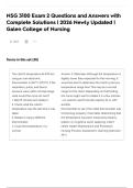 NSG 3100 Exam 2 Questions and Answers with Complete Solutions &vert; 2026 Newly Updated &vert; Galen College of Nursing