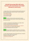 LPN HESI Pharmacology 2026&colon; 300 Practice  &NewLine;Questions with Correct Answers and In-Depth &NewLine;Rationales for Exam Success 