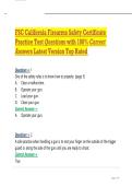 FSC California Firearms Safety Certificate Practice Test Questions with 100&percnt; Correct Answers Latest Version Top Rated 