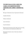 FOCUSED EXAM ALCOHOL ABUSE 2026&NewLine;CLINICAL DOCUMENTATION REVIEW&NewLine;QUESTIONS AND CORRECT ANSWERS FULL&NewLine;SET