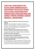 CFDIC FINAL EXAM NEWEST 2026 ACTUAL EXAM&vert; COMMON FACULTY DEVELOPMENT INSTRUCTOR COURSE &lpar;CFD-IC&rpar; FINAL EXAM REVIEW WITH COMPLETE REAL EXAM QUESTIONS AND CORRECT VERIFIED ANSWERS&sol; ALREADY GRADED A&plus; &lpar;BRAND NEW&excl;&excl;&rpar;