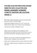 FOCUSED EXAM UNCOMPLICATED DELIVERY&NewLine;SUBJECTIVE DATA COLLECTION 2026&NewLine;NURSING ASSESSMENT WORKSHEET&NewLine;COMPLETE QUESTIONS AND SOLUTIONS&NewLine;GRADED A&plus;