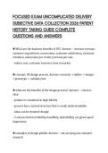 FOCUSED EXAM UNCOMPLICATED DELIVERY&NewLine;SUBJECTIVE DATA COLLECTION 2026 PATIENT&NewLine;HISTORY TAKING GUIDE COMPLETE&NewLine;QUESTIONS AND ANSWERS