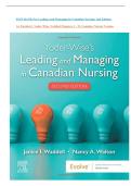 TEST BANK For Leading And Managing In Canadian Nursing&comma; 2nd Edition&comma; by Patricia S&period; Yoder-Wise&comma; Verified Chapters 1 - 32&comma; Complete Newest Version&vert;June 2026&period;