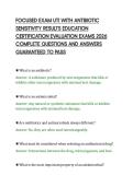 FOCUSED EXAM UTI WITH ANTIBIOTIC&NewLine;SENSITIVITY RESULTS EDUCATION&NewLine;CERTIFICATION EVALUATION EXAMS 2026&NewLine;COMPLETE QUESTIONS AND ANSWERS&NewLine;GUARANTEED TO PASS