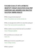 FOCUSED EXAM UTI WITH ANTIBIOTIC&NewLine;SENSITIVITY RESULTS EDUCATION EXAM PREP&NewLine;QUESTIONS AND ANSWERS 2026 PRACTICE&NewLine;SOLUTION VERIFIED RESULTS