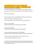 CONCRETE BATCH PLANT OPERATOR &NewLine;QUESTIONS WITH CORRECT ANSWERS 2026