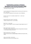 Contractors License in Arizona &NewLine;Questions and Correct Answers 2026