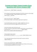 Commercial Septic System Installer Exam Questions with Correct Answers 2026