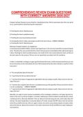 COMPREHENSIVE REVIEW EXAM QUESTIONS WITH CORRECT ANSWERS 2026-2027