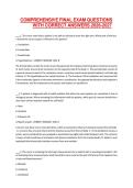 COMPREHENSIVE FINAL EXAM QUESTIONS WITH CORRECT ANSWERS 2026-2027