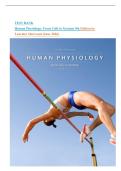 Test Bank for Human Physiology From Cells to Systems 9th Edition Sherwood Chapter 1 - 20 &vert; Updated Guide 2026