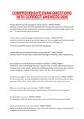 COMPREHENSIVE EXAM QUESTIONS WITH CORRECT ANSWERS 2026