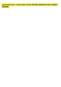 Community Exam 1 Study Guide ACTUAL UPDATED QUESTIONS AND CORRECT &NewLine;ANSWERS &NewLine;