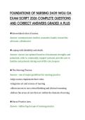 FOUNDATIONS OF NURSING D439 WGU OA&NewLine;EXAM SCRIPT 2026 COMPLETE QUESTIONS&NewLine;AND CORRECT ANSWERS GRADED A PLUS