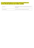 Accounting Fundamentals&colon; Key Concepts and Financial Statements &NewLine;ACTUAL UPDATED QUESTIONS AND CORRECT ANSWERS 