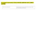 Accounting Fundamentals ACTUAL UPDATED QUESTIONS AND CORRECT &NewLine;ANSWERS
