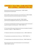 CONCRETE TECH FINAL EXAM QUESTIONS WITH CORRECT ANSWERS 2026-2027