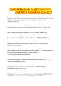 CONCRETE EXAM QUESTIONS WITH CORRECT ANSWERS 2026-2027