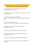 CONCRETE BATCH PLANT OPERATOR EXAM &lpar;FDOT&rpar; QUESTIONS WITH CORRECT ANSWERS 2026