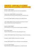 CONCRETE - HANDLING & PLACEMENT QUESTIONS WITH CORRECT ANSWERS 2026