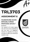TRL3703 ASSIGNMENT 6 PORTFOLIO &ast;COMPLETE ANSWERS&ast; DUE DATE 17 JUNE 2026 &lpar;BEST ANSWERS FOR THIS PORTFOLIO&rpar;