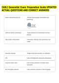CASLI Generalist Exam Preparation Guide UPDATED &NewLine;ACTUAL QUESTIONS AND CORRECT ANSWERS 