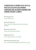 FOUNDATIONS OF NURSING D439 WGU OA&NewLine;PRACTICE SOLUTION 2026 PREMIUM&NewLine;QUESTIONS AND ACCURATE ANSWERS ONE&NewLine;HUNDRED PERCENT CORRECT