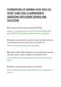 FOUNDATIONS OF NURSING D439 WGU OA&NewLine;STUDY GUIDE 2026 COMPREHENSIVE&NewLine;QUESTIONS WITH EXPERT REVIEW AND&NewLine;SOLUTIONS