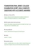 FOUNDATIONS FINAL JERSEY COLLEGE&NewLine;EXAMINATION SCRIPT 2026 COMPLETE&NewLine;QUESTIONS WITH ACCURATE ANSWERS