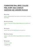 FOUNDATIONS FINAL JERSEY COLLEGE&NewLine;FINAL SCRIPT 2026 COMPLETE&NewLine;QUESTIONS AND ANSWERS PACKAGE