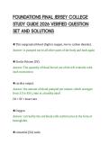 FOUNDATIONS FINAL JERSEY COLLEGE&NewLine;STUDY GUIDE 2026 VERIFIED QUESTION&NewLine;SET AND SOLUTIONS