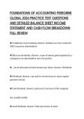 FOUNDATIONS OF ACCOUNTING PEREGRINE&NewLine;GLOBAL 2026 PRACTICE TEST QUESTIONS&NewLine;AND DETAILED BALANCE SHEET INCOME&NewLine;STATEMENT AND CASH FLOW BREAKDOWN&NewLine;FULL REVIEW