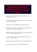 PATHOPHYSIOLOGY FINAL EXAM  QUESTIONS WITH CORRECT ANSWERS GRADED A&plus; FOR 2026-2027 ASSURED EXCEL&excl;&excl; STUDY GUIDE