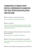 FOUNDATIONS OF FINANCE TENTH&NewLine;EDITION COMPREHENSIVE EXAMINATION&NewLine;TEST 2026 CERTIFICATION EVALUATION&NewLine;PRACTICE BANK