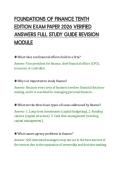 FOUNDATIONS OF FINANCE TENTH&NewLine;EDITION EXAM PAPER 2026 VERIFIED&NewLine;ANSWERS FULL STUDY GUIDE REVISION&NewLine;MODULE