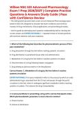Wilkes NSG 533 Advanced Pharmacology Exam 1 Prep 2026&sol;2027 &vert; Complete Practice Questions & Answers Study Guide &vert; Pass with Confidence Review