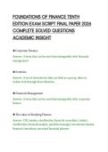 FOUNDATIONS OF FINANCE TENTH&NewLine;EDITION EXAM SCRIPT FINAL PAPER 2026&NewLine;COMPLETE SOLVED QUESTIONS&NewLine;ACADEMIC INSIGHT