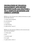 FOUNDATIONS OF FINANCIAL&NewLine;MANAGEMENT 18TH EDITION&NewLine;QUESTION BANK 2026 CHAPTERS 1&NewLine;TO 21 COMPLETE QUESTIONS AND&NewLine;CORRECT ANSWERS