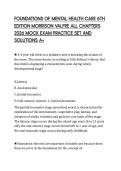 FOUNDATIONS OF MENTAL HEALTH CARE 6TH&NewLine;EDITION MORRISON VALFRE ALL CHAPTERS&NewLine;2026 MOCK EXAM PRACTICE SET AND&NewLine;SOLUTIONS A&plus;