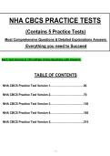 NHA CBCS PRACTICE TESTS &lpar;2026&sol;2027&rpar; Contains 5 Practice Tests&vert;&vert; Questions with Verified Answers & Rationales&comma; 100&percnt; Guarantee passing score 