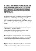 FOUNDATIONS OF MENTAL HEALTH CARE 6TH&NewLine;EDITION MORRISON VALFRE ALL CHAPTERS&NewLine;2026 PRACTICE QUESTIONS AND ANSWERS&NewLine;TOP REVIEW A&plus;