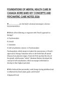 FOUNDATIONS OF MENTAL HEALTH CARE IN&NewLine;CANADA BORIS BARD KEY CONCEPTS AND&NewLine;PSYCHIATRIC CARE NOTES 2026