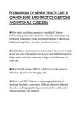 FOUNDATIONS OF MENTAL HEALTH CARE IN&NewLine;CANADA BORIS BARD PRACTICE QUESTIONS&NewLine;AND RATIONALE GUIDE 2026