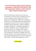 Texas MI &lpar;Security&rpar; Alarm System Contractor &NewLine;Examination COMPLETE QUESTIONS AND &NewLine;DETAILED SOLUTIONS LATEST UPDATE &NewLine;THIS YEAR JUST RELEASED