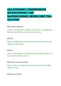 AQA ECONOMICS COMPREHENSIVE &NewLine;MICROECONOMICS AND &NewLine;MACROECONOMICS REVIEW SHEET FULL &NewLine;SOLUTIONS