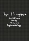 Study Guide Paper 1 AQA Psychology